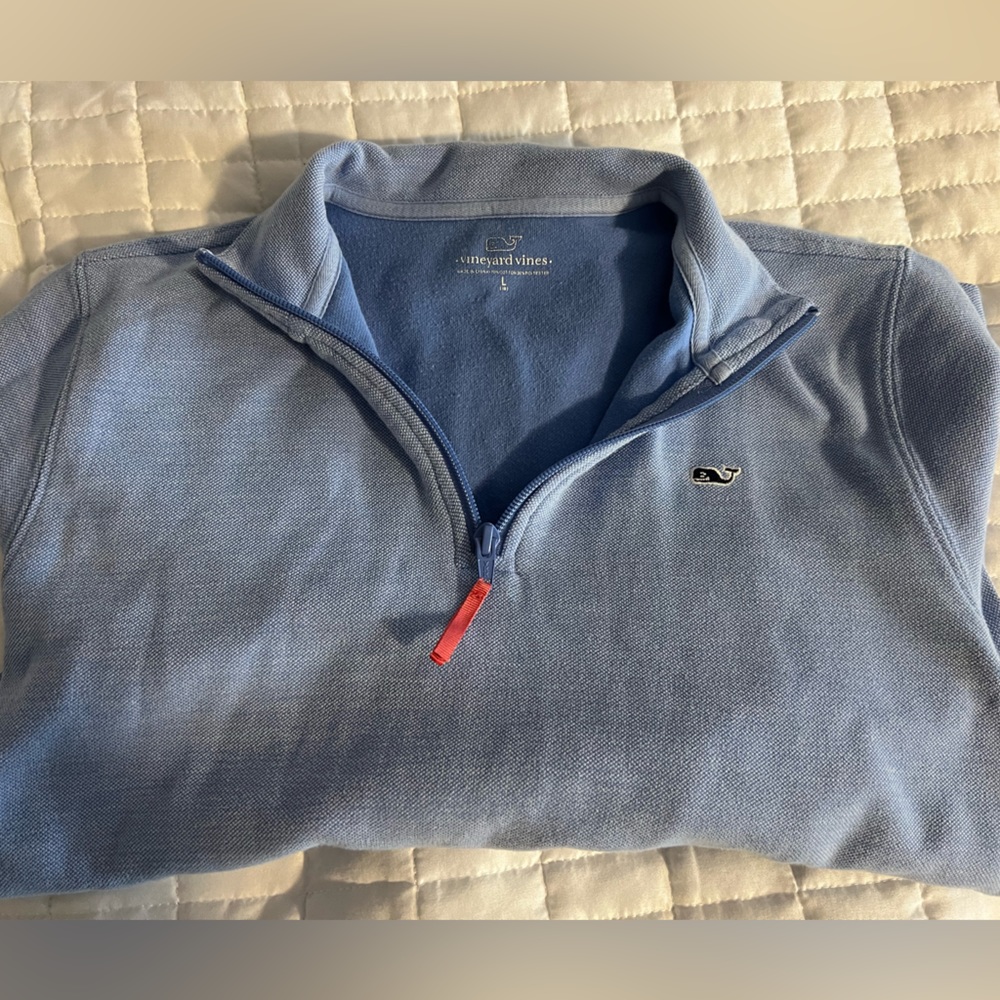 Light blue children’s large Vineyard Vines 1/4 zip